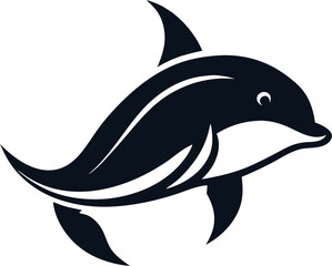 Whale  silhouette vector icon 