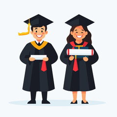 Graduation celebration with happy students