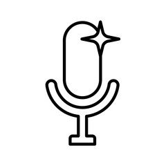 microphone icon with star, ai sound icon, simple flat style, illustration, logo sign symbol pictogram template, for ui or ux isolated on white for mobile app, editable