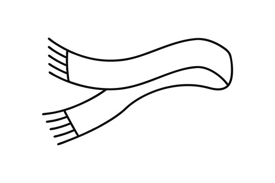 Simple line drawing of a cozy winter scarf