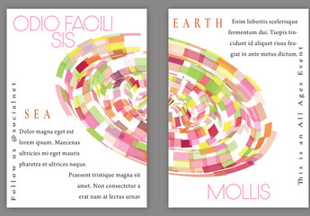 Flyer A4 with Futuristic Colored Abstract Geometric Shape