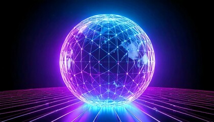 Holographic globe neon lights