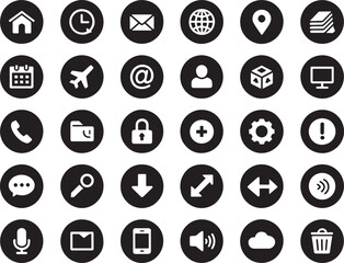 Collection of Universal Website Icons Home, Email, Location, Contact, and More