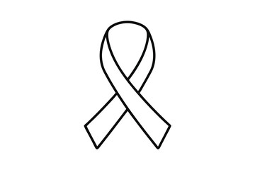 Awareness ribbon line drawing simple design