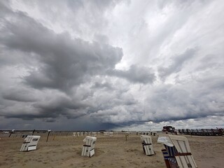 Unwetterwolken &uuml;ber der Nordseek&uuml;ste