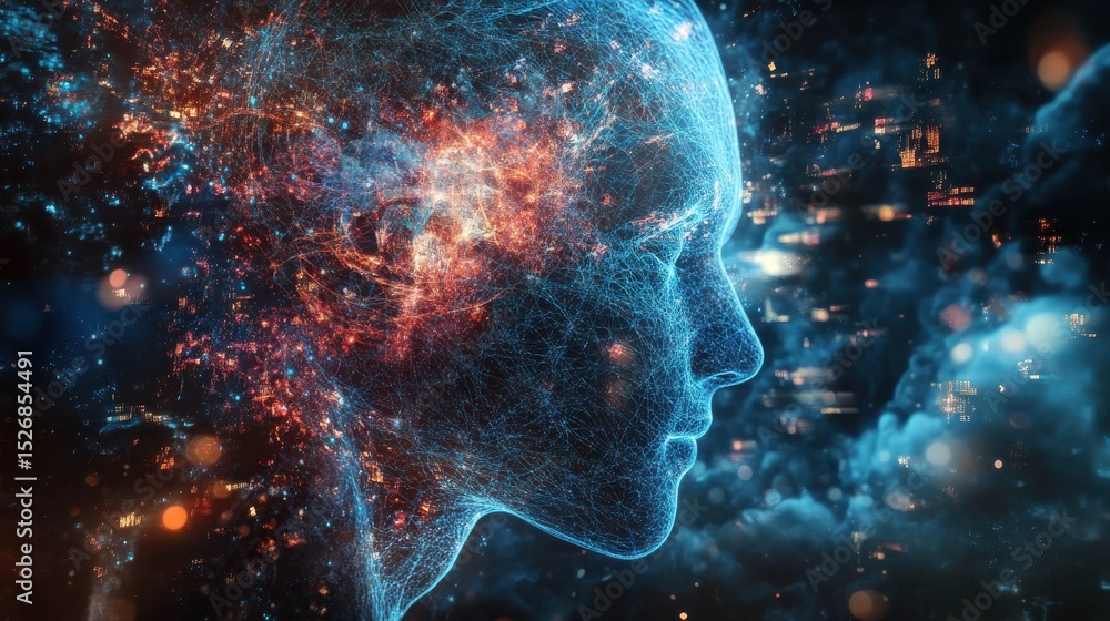 Poster the power of ai, an artistic representation of artificial intelligence and its potential, abstract w