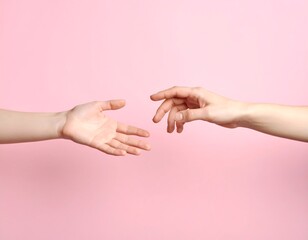 Two hands reaching