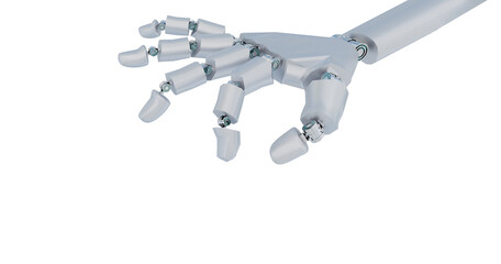 robotic hand fingers playing chess  -  3d rendering