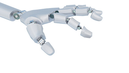 fingerprint robotic robot hand  finger  - 3d rendering