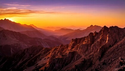 Majestic mountain sunrise