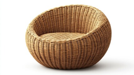 PNG Rattan chairs or pouf basket woven round.