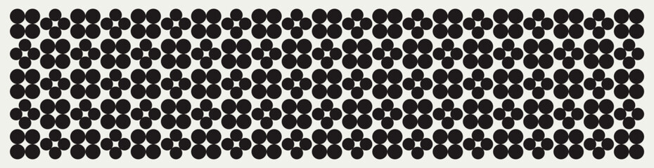 Mid century modern geometric floral pattern in black and white. Graphical illustration for a unique banners, textiles and home décor.