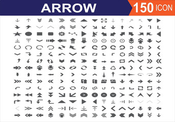 150 Arrow icon set. Vector arrow illustration.