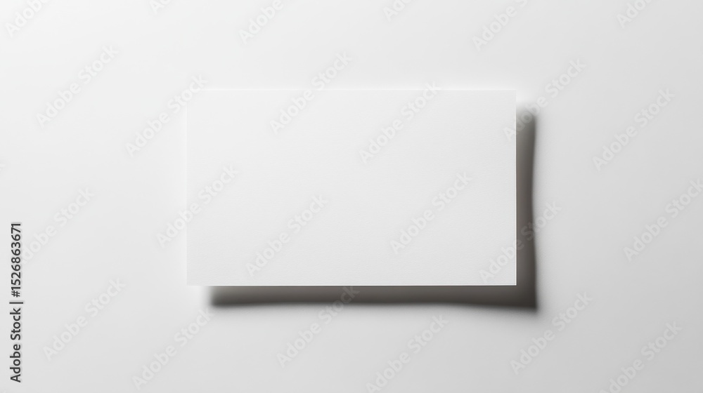 Aufkleber blank white paper sheet on a plain white background with subtle shadows for a clean and minimal desi