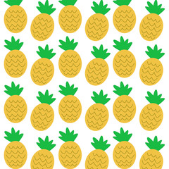 YELLOW ANANAS RETRO SUMMER VINTAGE PATTERN TEXTURE WALLART