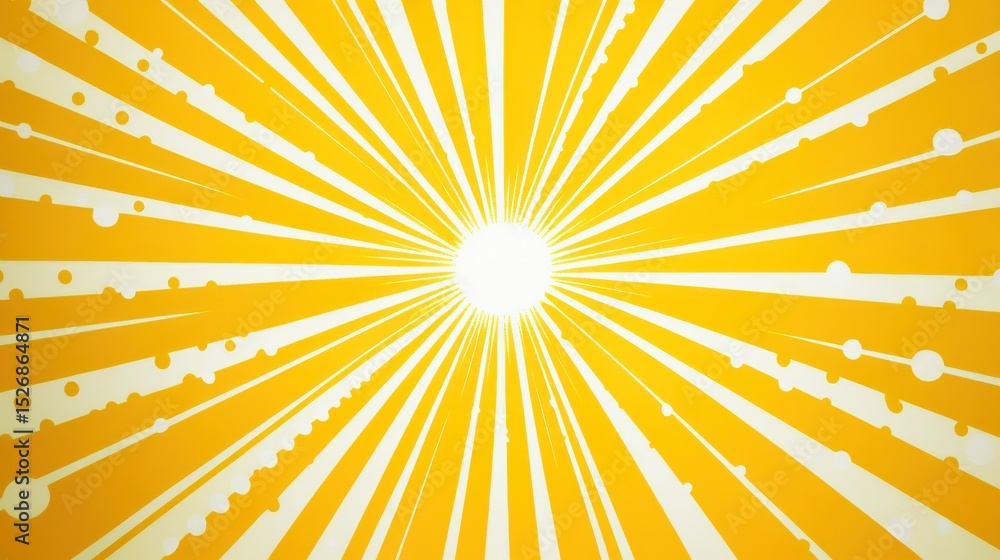 Poster a bold and dynamic comic book style background with a central circular pattern of white dots on a vi