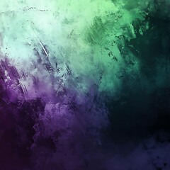 Abstract green and purple textured background.