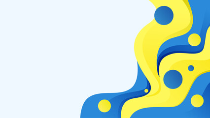 Obraz premium Abstract yellow and blue fluid design for business, banner, poster, cover background
