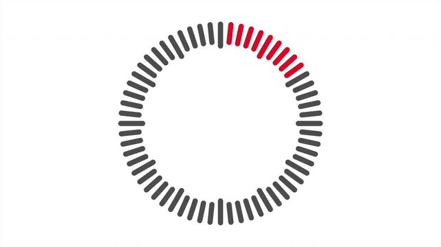 Round dial. Animation of the countdown on the round dial. An idea for clocks, stopwatches, timers, and thematic design