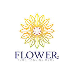 Mandala Style Flower Logo with Nature Inspired Pattern