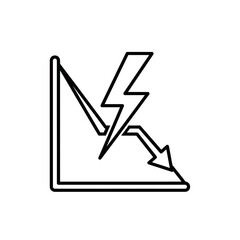 Investment Banking Downtrend with Lightning Symbol  