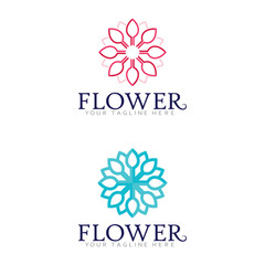 Beauty Spa Logo Design with Elegant Botanical Flower and beauty