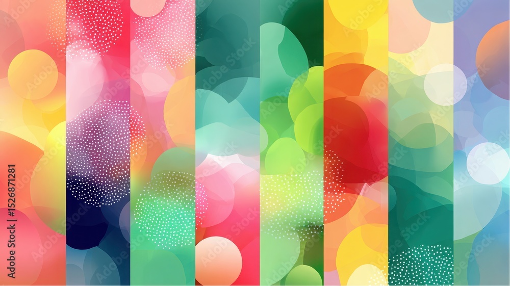 Aufkleber abstract colorful composition featuring circles and dotted patterns