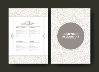 Elegant Ornamental Restaurant Food Menu Design Layout with Decorative Element