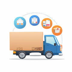 delivery truck with boxes