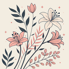 floral background with flowers Ai-Generated