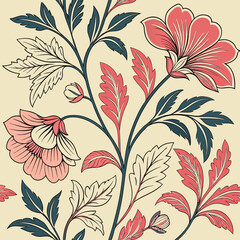 seamless pattern with flowers Ai-Generated