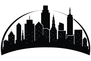 Obraz premium urban city skyline silhouette vector artwork perfect for digital and print design projects