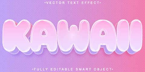  Kawaii Pink Kids Girl Cute Manga Anime Fully Editable Smart Object Text Effect