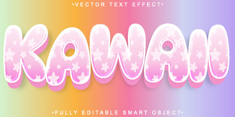  Kawaii Pink Kids Girl Cute Manga Anime Fully Editable Smart Object Text Effect