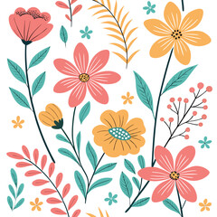 seamless floral background Ai-Generated