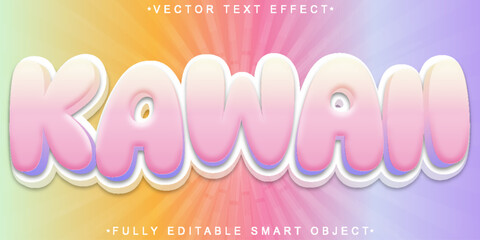  Kawaii Pink Kids Girl Cute Manga Anime Fully Editable Smart Object Text Effect