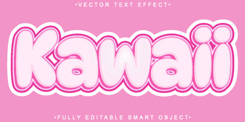  Kawaii Pink Kids Girl Cute Manga Anime Fully Editable Smart Object Text Effect