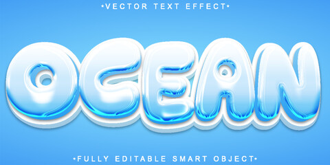  Ocean Sea Water Waves Blue Fully Editable Smart Object Text Effect