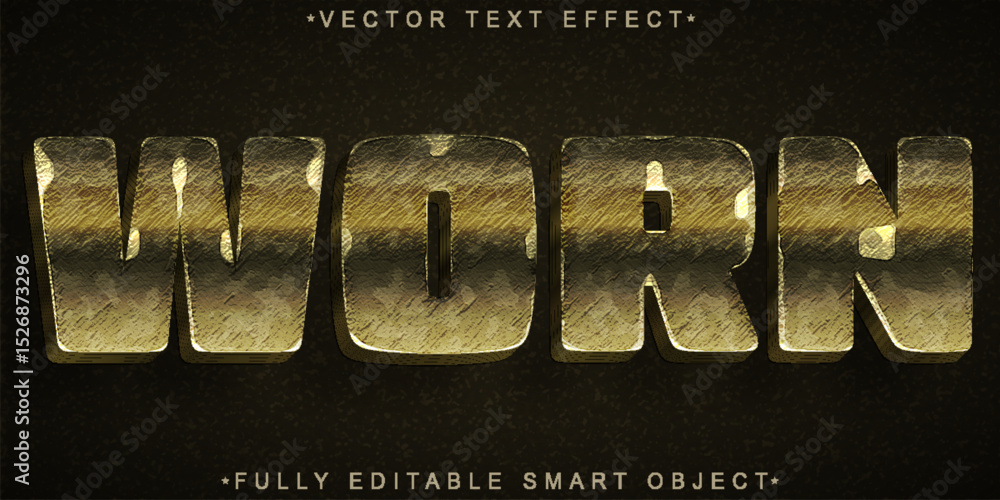 Poster worn rust old metal decay vintage fully editable smart object text effect