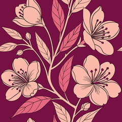 seamless floral background Ai-Generated
