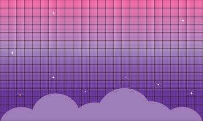 Dreamy Galaxy Night Grid Background