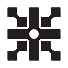 Black and white vector cross symbol for web design concept illustration