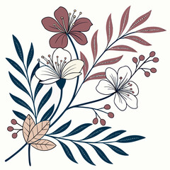 floral background with flowers Ai-Generated