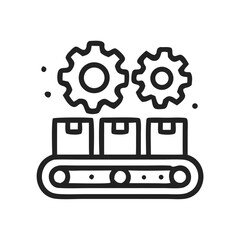 Production Line Conveyor Belt Icon. Vector.