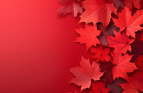Canada day design end civic day holiday of red maple leaves background with copy space illustration - Powered by Adobe