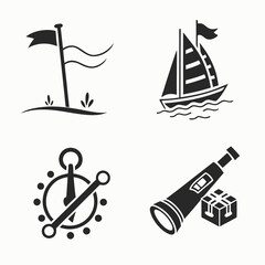 Adventure awaits explore sail compass telescope