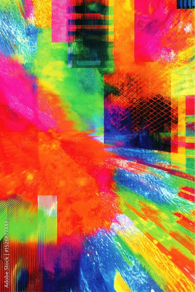 Aufkleber bright abstract multicolored composition displays unique visual texture