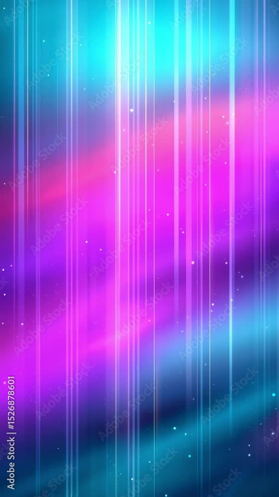 Poster bright neon colors create mesmerizing light patterns in a cosmic atmosphere at nighttime