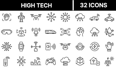 High Tech Icon Representing Advanced Technology, Innovation, and Digital Solutions