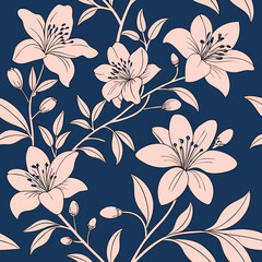seamless floral background Ai-Generated